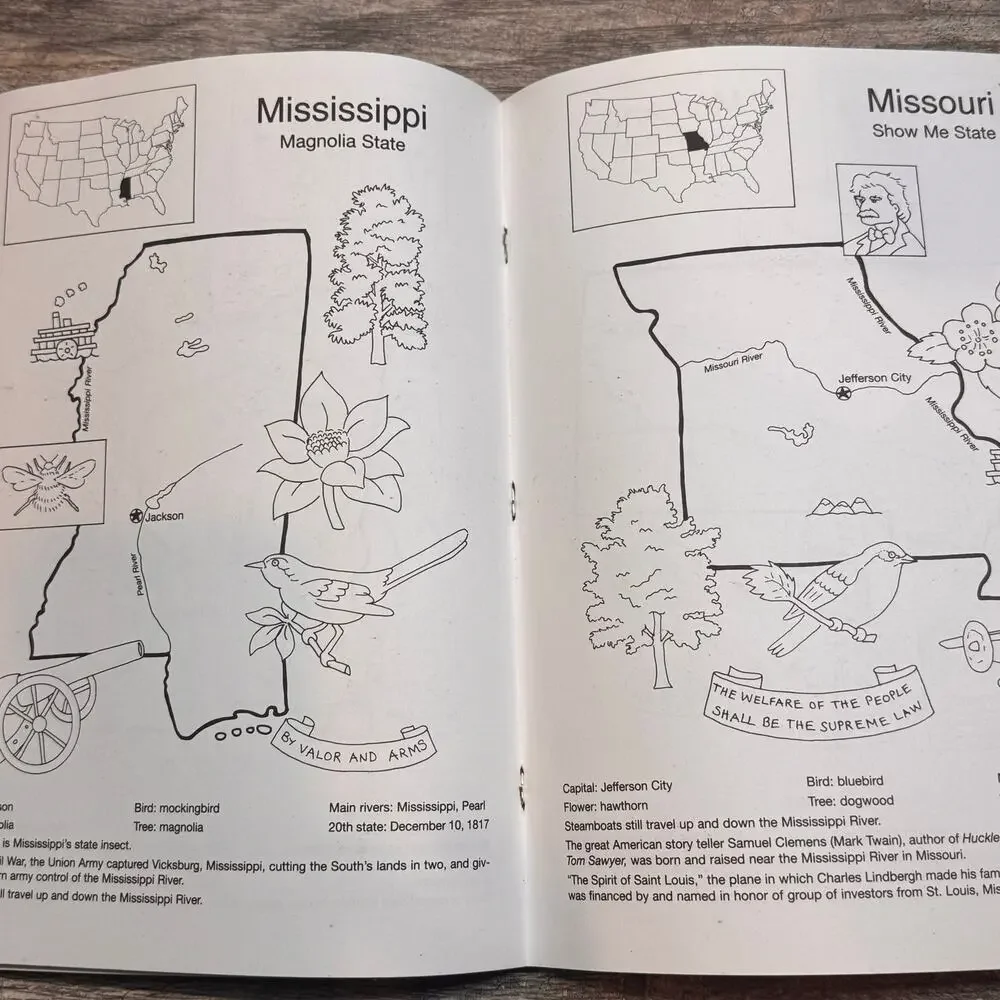 Vintage 1998 United States Coloring Book Unused
